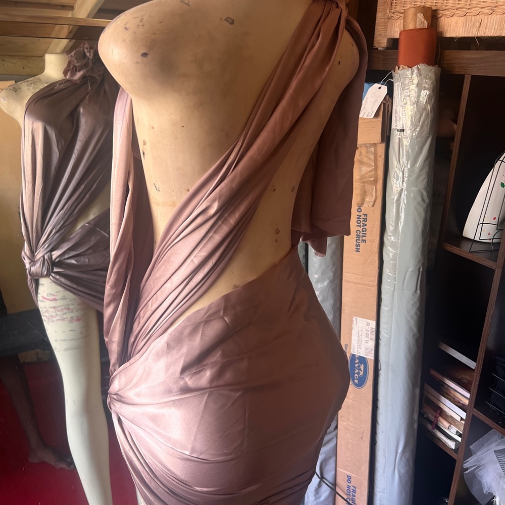 SATIN CROSS OVER DRESS